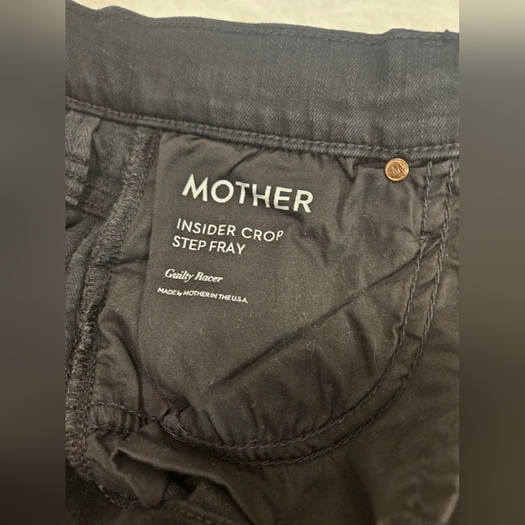 Mother Insider Striped Crop Step-Hem Fray Jeans In Guilty Racer Size 28 - Picture 6 of 16